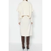 Fashion Oversize Casual Daily Crepe Knitwear Stand Collar Long Sleeve Shift Midi Length Dress