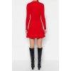 Fashion Slim Day Night Full Needle Knitwear Crew Neck Long Sleeve A-Line Mini Length Dress