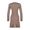 Fashion Slim Day Night Full Needle Knitwear Crew Neck Long Sleeve A-Line Mini Length Dress