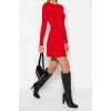 Fashion Slim Day Night Full Needle Knitwear Crew Neck Long Sleeve A-Line Mini Length Dress