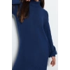 Moda Regular Casual Günlük Tek Plaka Triko Balıkçı Yaka Uzun Kol Shift Midi Boy Elbise