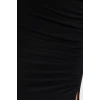 Moda Slim Gündüz Gece Kalın Sandy Örme Dik Yaka Uzun Kol Bodycone Midi Boy Elbise