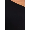 Fashion Slim Casual Daily Regenerated Camisole Knitted Asymmetrical Collar Long Sleeve Bodycone Mini Length Dress