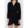Fashion Regular Casual Daily Shally Woven Double Breasted Long Sleeve Double Breasted Mini Length Dress