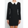Fashion Regular Day Night Finike Woven Shirt Collar Long Sleeve Bodycone Mini Length Dress