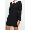Fashion Regular Day Night Finike Woven Shirt Collar Long Sleeve Bodycone Mini Length Dress