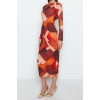 Fashion Regular Casual Daily Foam Fabric Knitted Boat Neck Long Sleeve Bodycone Maxi Length Dress