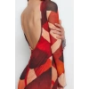 Fashion Regular Casual Daily Foam Fabric Knitted Boat Neck Long Sleeve Bodycone Maxi Length Dress