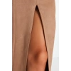 Fashion Fit Day Night Suede Woven Crew Neck Sleeveless Sleeve Bodycone Midi Length Dress