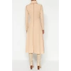 Moda Regular Casual Daily Selanik Knitted Stand Collar Long Sleeve A-Line Midi Length Dress