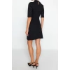 Moda Slim Business Interlock Knitted Crew Neck Short Sleeve Bodycon Mini Length Dress