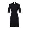 Moda Slim Business Interlock Knitted Crew Neck Short Sleeve Bodycon Mini Length Dress