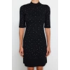 Moda Slim Business Interlock Knitted Crew Neck Short Sleeve Bodycon Mini Length Dress