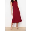 Fashion Regular Day Night Polyviscose Woven Judge Collar Sleeveless Sleeve Jacket Dress Midi Length Dress