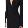 Fashion Slim Day Night Thick Sandy Knitted V Neck Long Sleeve Bodycone Mini Length Dress