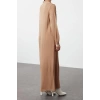 Fashion Comfortable Casual Daily Single Plate Knitwear Crew Neck Long Sleeve Shift Maxi Length Hijab Dress