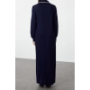 Fashion Comfortable Casual Daily Single Plate Knitwear Crew Neck Long Sleeve Shift Maxi Length Hijab Dress