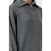 Fashion Comfortable Casual Daily Double Plate Knitwear Stand Collar Long Sleeve Shift Maxi Length Hijab Dress