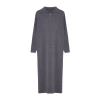 Fashion Comfortable Casual Daily Double Plate Knitwear Stand Collar Long Sleeve Shift Maxi Length Hijab Dress