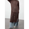 Moda Oversize Casual Günlük Ajur Triko Bisiklet Yaka Uzun Kol Basic Maxi Boy Tesettür Elbise