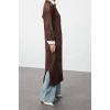 Moda Oversize Casual Günlük Ajur Triko Bisiklet Yaka Uzun Kol Basic Maxi Boy Tesettür Elbise