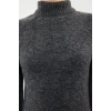 Moda Regular Casual Günlük Tek Plaka Triko Dik Yaka Uzun Kol Shift Mini Boy Elbise