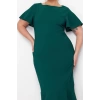 Moda Fit Day Night Finike Woven Crew Neck Short Sleeve Bodycon Midi Length Plus Size Dress