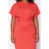 Fashion Slim Casual Daily Jersey Knitted Crew Neck Short Sleeve Shift Midi Length Plus Size Dress