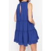 Fashion Casual Beach Casual Voile Woven V Neck Sleeveless Sleeve Skater Mini Length Dress