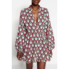 Fashion Regular Beach Casual Voile Woven V Neck Long Sleeve Smock Midi Length Dress