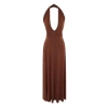 Fashion Regular Beach Daily Jersey Knitted V Neck Strappy Sleeve Shift Maxi Length Dress