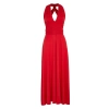 Fashion Regular Beach Daily Jersey Knitted V Neck Strappy Sleeve Shift Maxi Length Dress