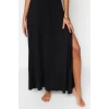 Fashion Regular Beach Daily Jersey Knitted V Neck Strappy Sleeve Shift Maxi Length Dress