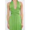 Fashion Regular Beach Daily Jersey Knitted V Neck Strappy Sleeve Shift Maxi Length Dress