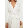 Fashion Regular Beach Daily Flamed Cotton Woven V Neck Long Sleeve Shift Mini Length Dress