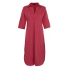 Fashion Casual Beach Casual Poplin Woven Crew Neck Long Sleeve Basic Maxi Length Dress