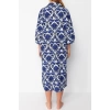 Fashion Regular Beach Casual Voile Woven V Neck Three Quarter Sleeve Shift Maxi Length Dress
