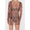 Fashion Slim Beach Casual Mesh Knitted V Neck Long Sleeve Bodycone Mini Length Dress