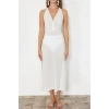 Fashion Regular Beach Casual Crinkle Woven V Neck Strappy Sleeve Shift Mini Length Dress