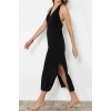Fashion Regular Beach Casual Crinkle Woven V Neck Strappy Sleeve Shift Mini Length Dress