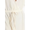 Fashion Regular Beach Casual Voile Woven V Neck Short Sleeve Shift Maxi Length Dress