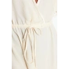 Fashion Regular Beach Casual Voile Woven V Neck Short Sleeve Shift Maxi Length Dress