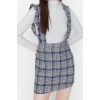 Fashion Regular Casual Daily Flannel Woven Square Collar Strappy Sleeve Vest Mini Length Dress