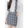 Fashion Regular Casual Daily Flannel Woven Square Collar Strappy Sleeve Vest Mini Length Dress
