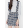 Fashion Regular Casual Daily Flannel Woven Square Collar Strappy Sleeve Vest Mini Length Dress