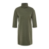 Fashion Comfortable Casual Daily Selanik Knitted Turtleneck Three Quarter Sleeve Shift Mini Length Dress
