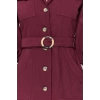 Fashion Regular Casual Daily Gabardine Woven Jacket Collar Three Quarter Sleeve Shirt Dress Mini Length Dress