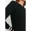 Fashion Slim Casual Daily Single Plate Knitwear Crew Neck Long Sleeve Bodycon Mini Length Dress