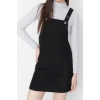 Fashion Regular Casual Daily Flannel Woven Square Collar Strappy Sleeve Vest Mini Length Dress