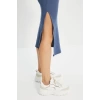 Fashion Slim Casual Daily Regenerated Camisole Woven Stand Collar Long Sleeve Bodycon Mini Length Dress